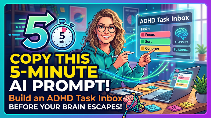 Copy This 5-Minute AI Prompt to Build an ADHD Task Inbox Before Your Brain Escapes