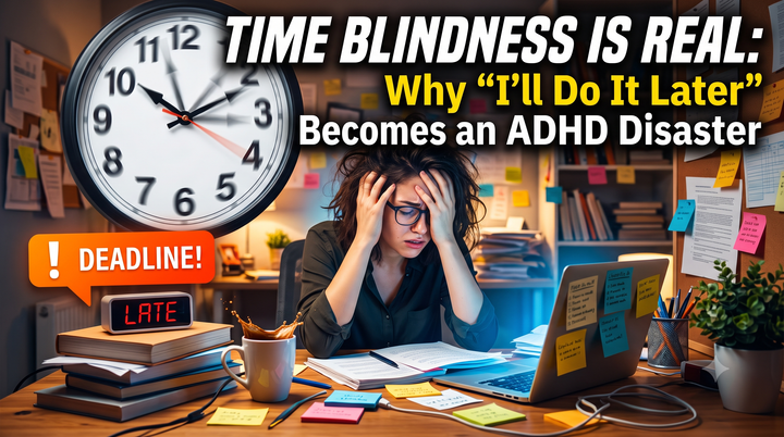 Time Blindness Is Real: Why 'I'll Do It Later' Becomes an ADHD Disaster