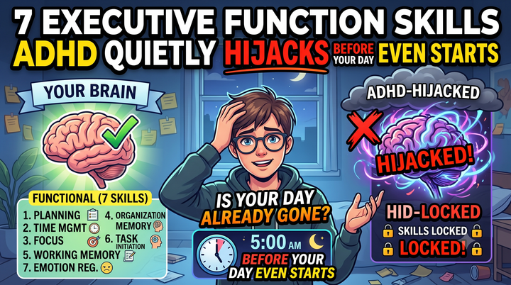7 Executive Function Skills ADHD Quietly Hijacks Before Your Day Even Starts